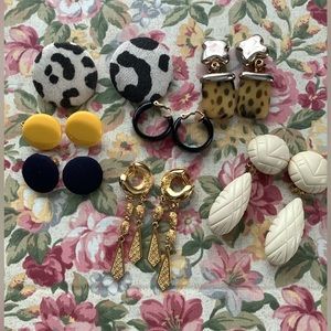 7 Pair of Vintage Clip On Earrings